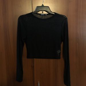 Boohoo cropped mesh top